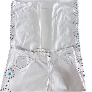 Brooklyn Girl White Wash Studded Denim Jeans Junior’s Size 7x30